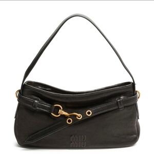 Black Leather Aventure Style  Shoulder Bag